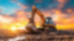 Excavator in construction site