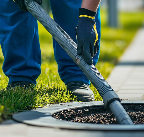 Man pumping out house septic tank