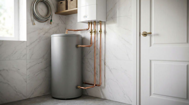Water heater and copper pipes