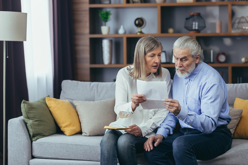 An older couple planning their retirement finances together.