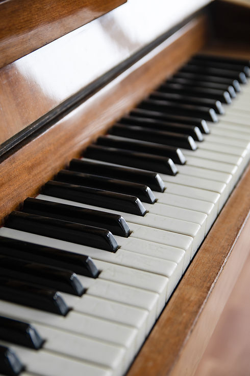 Close-up photo of piano keys