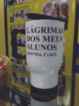 CANECA DE AÇO INOX TERMICA BRANCO INOX PERSONALIZADA