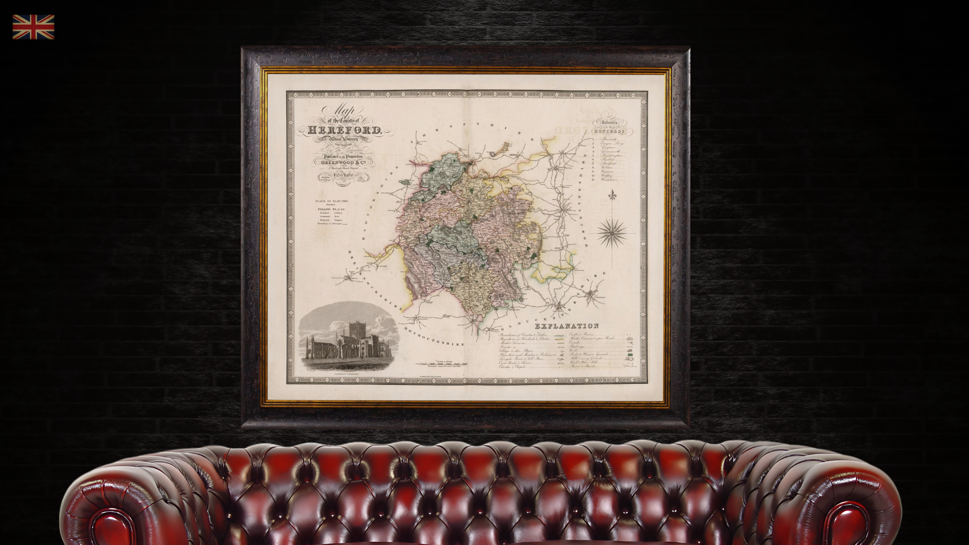 County Maps of England H-R Wall Art