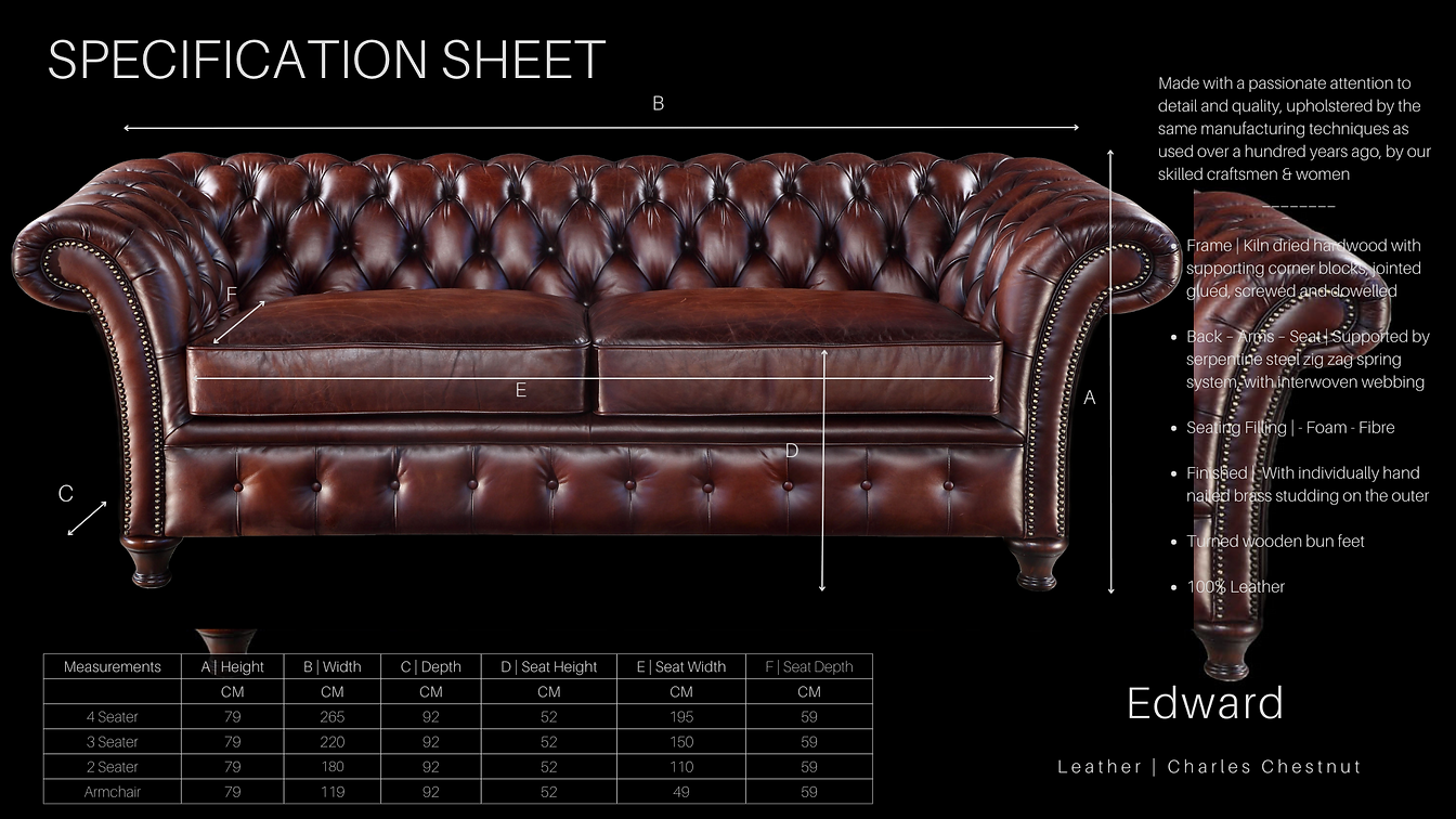 Hand Made Edward Leather Chesterfield
