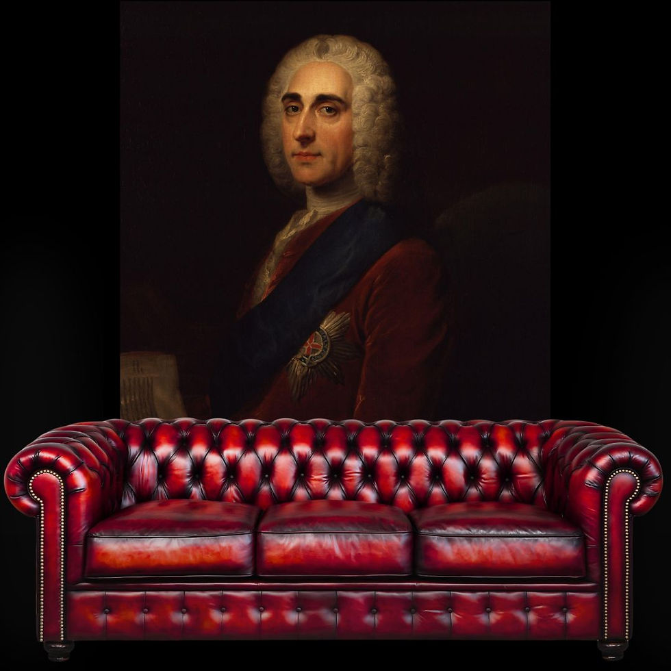 A classic leather Chesterfield in a cozy living room setting