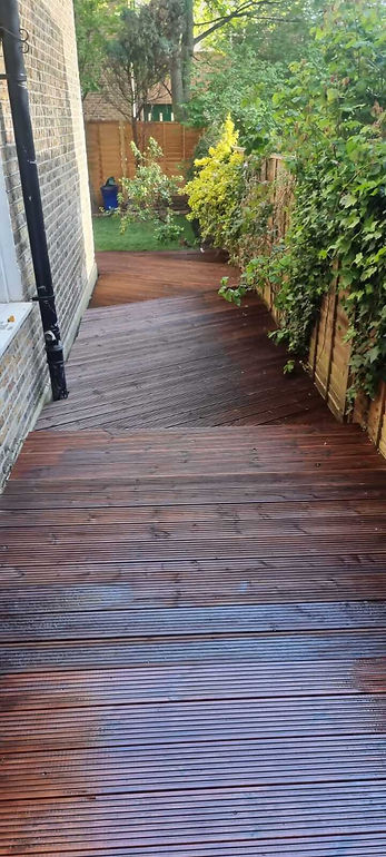 decking stained with varnish