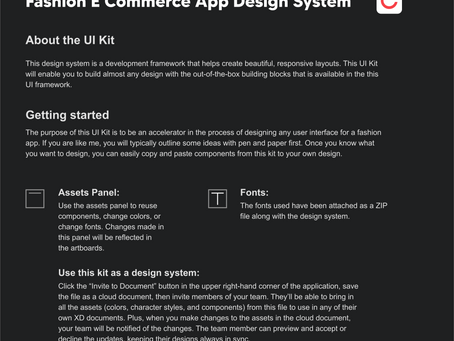 Design System for a Fashion E-commerce Website