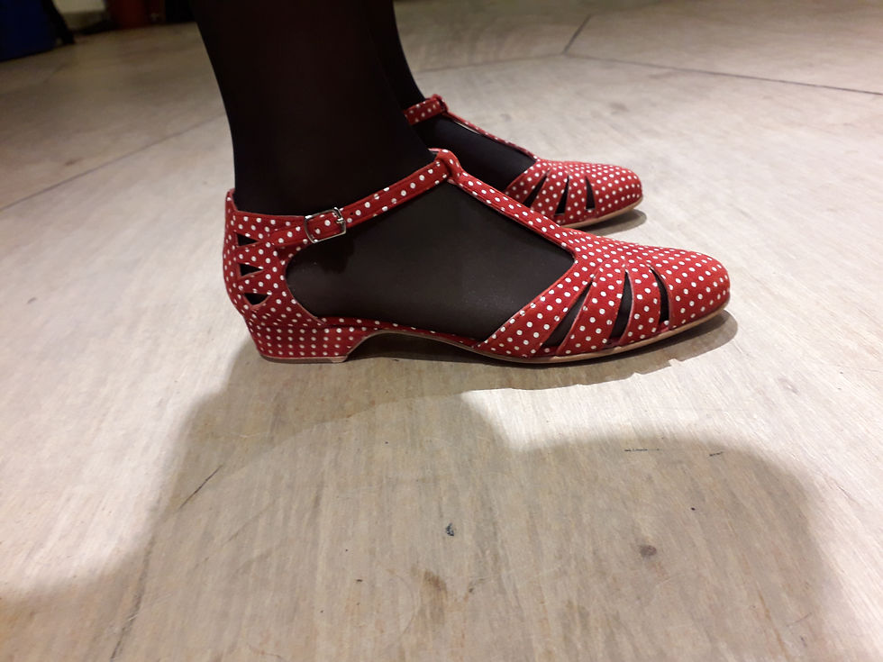 Thumbnail: Anita Red Suede with White Dots