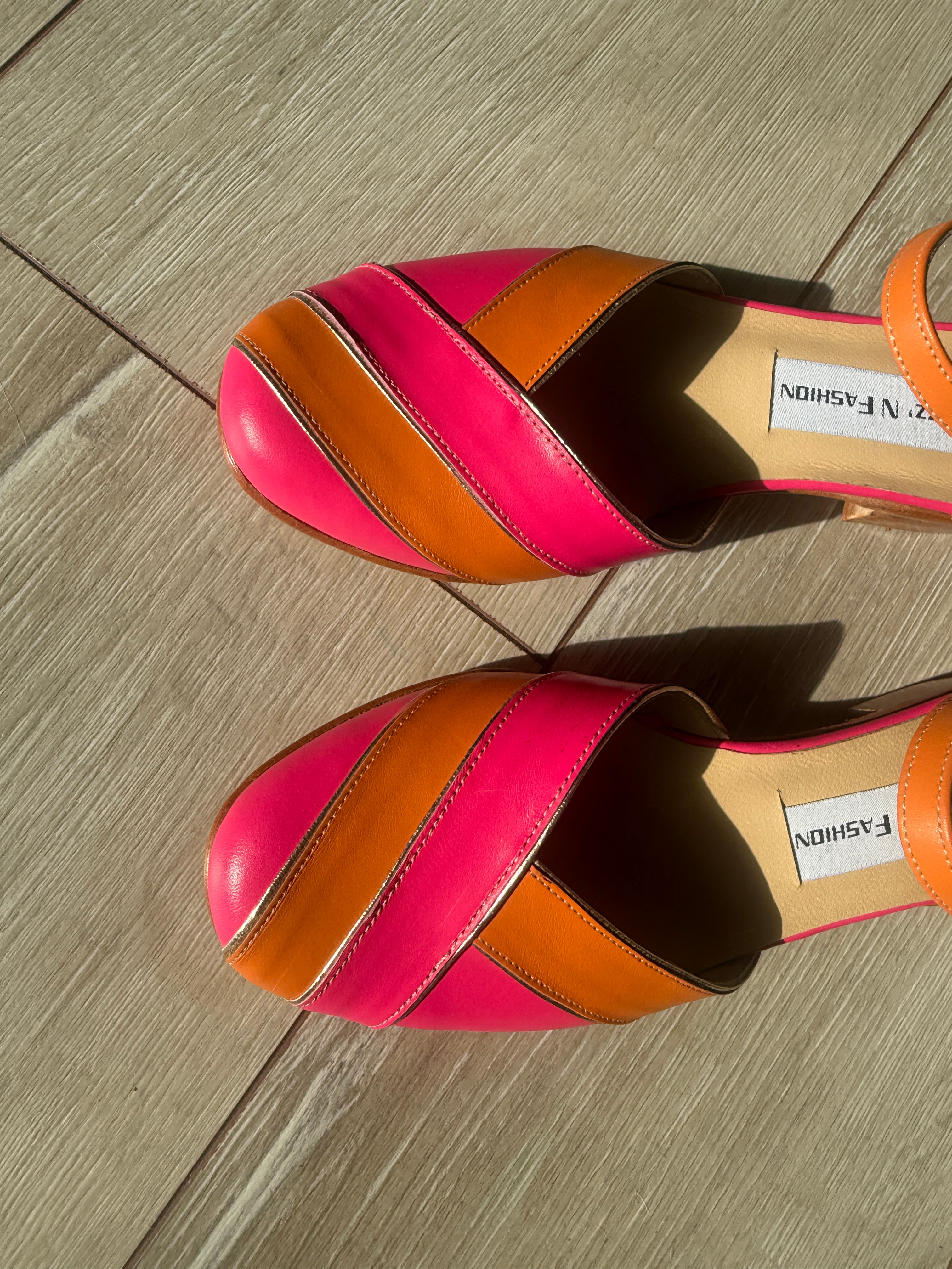 Seashell Shoes - Pink & Orange