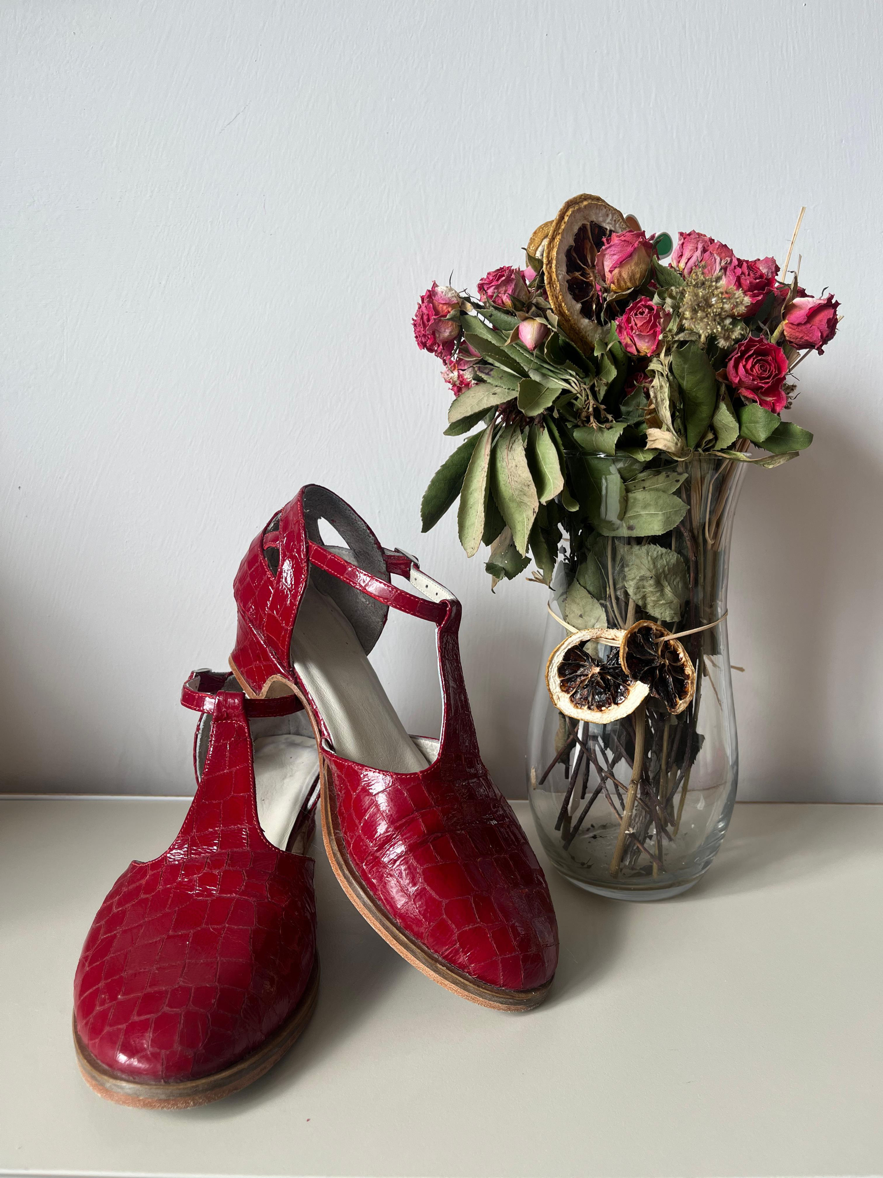 Scarlett Shoes - Red Croco