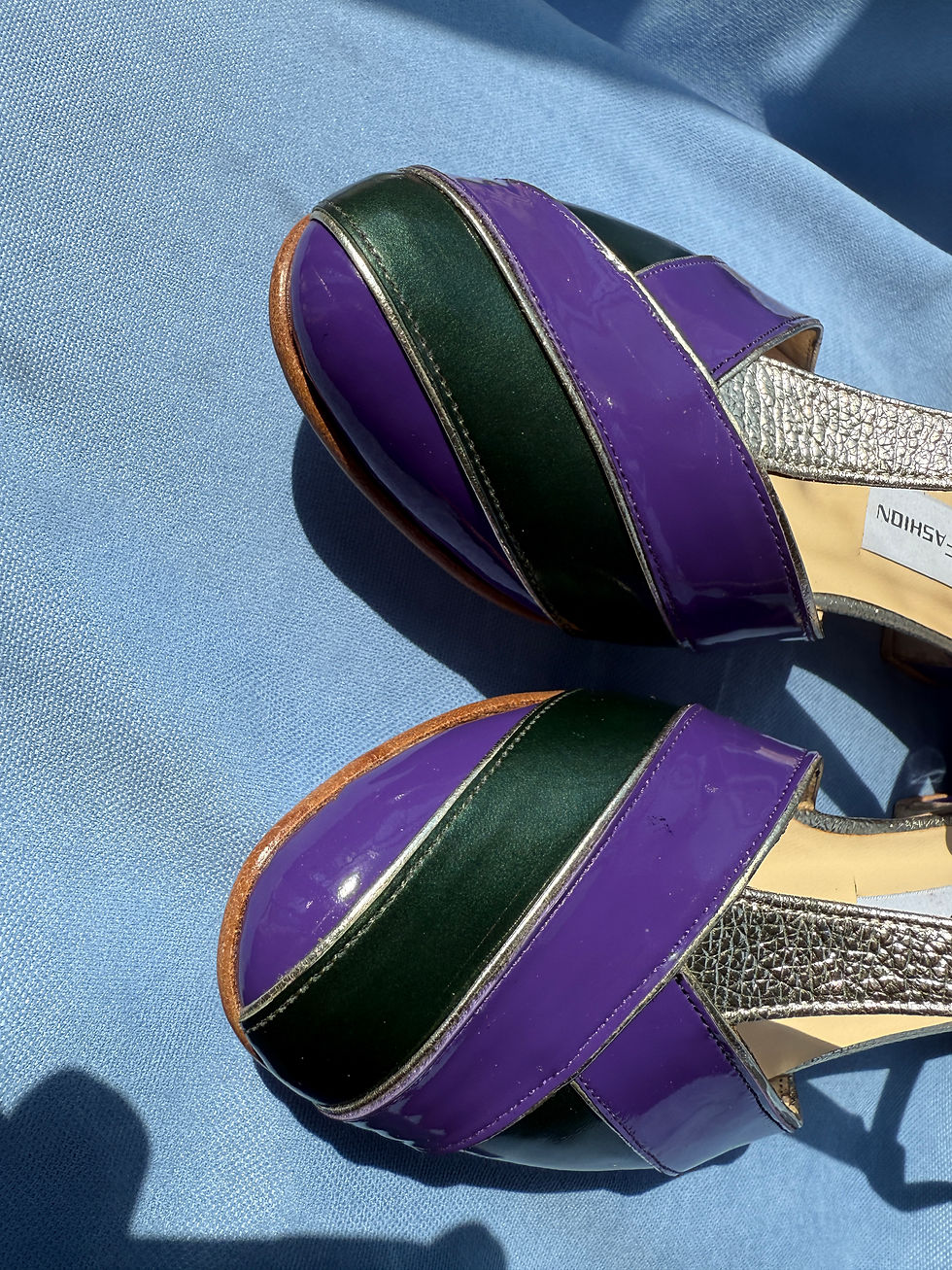 Thumbnail: Seashell Shoes - Green & Purple & Shinny