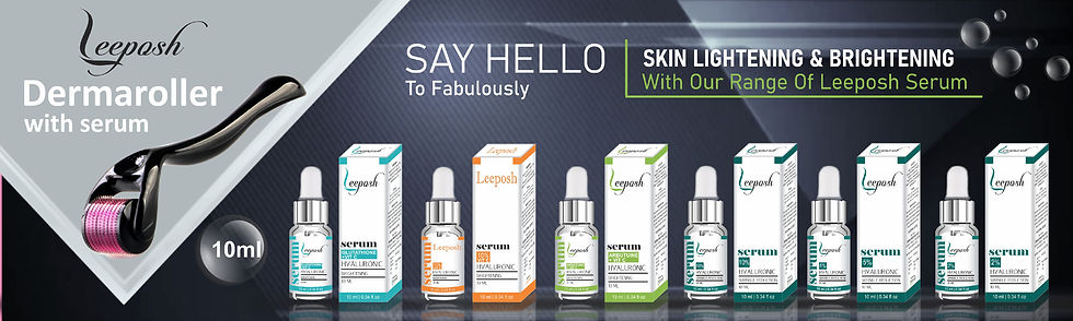 Thumbnail: LEEPOSH 0.5mm Derma Roller with Glutathione Vitamin C HA Serum Whitening Melasma