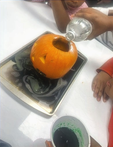 Pumpkin on table during activity_edited.