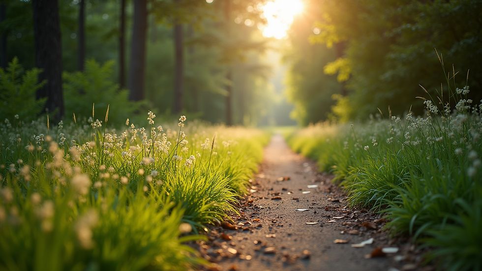 High angle view of a peaceful nature trail symbolizing a spiritual journey