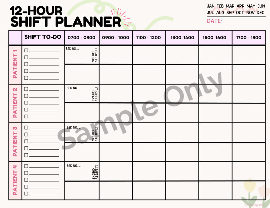 12 hour shift planner