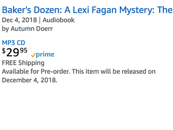 More Good News! Pre-Order "Baker's Dozen" on Audible for a 12/4 Arrival