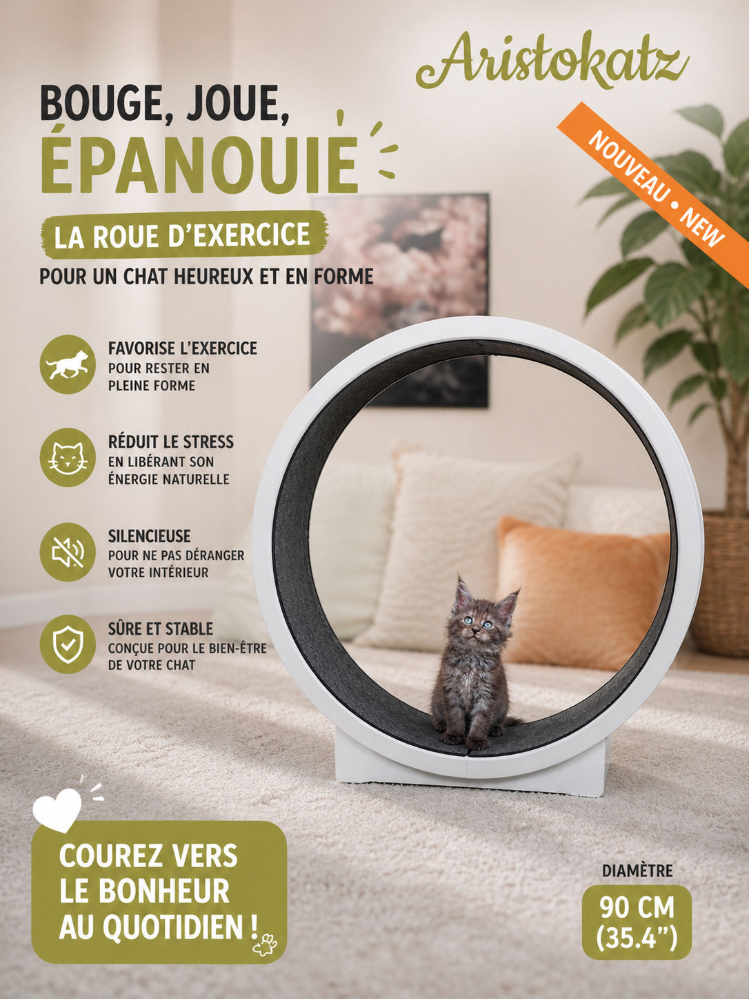 Roue d’exercices pour chats