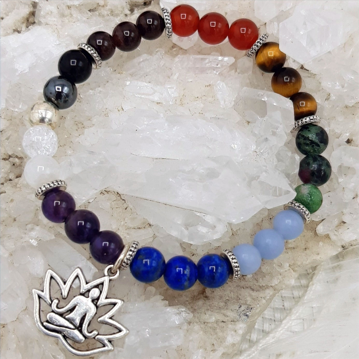 Bracelet - 7 Chakras / Fleur de lotus : Yoga