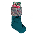 Filled Christmas Stocking in teal