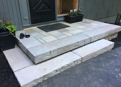 Paver front steps hardscaping project