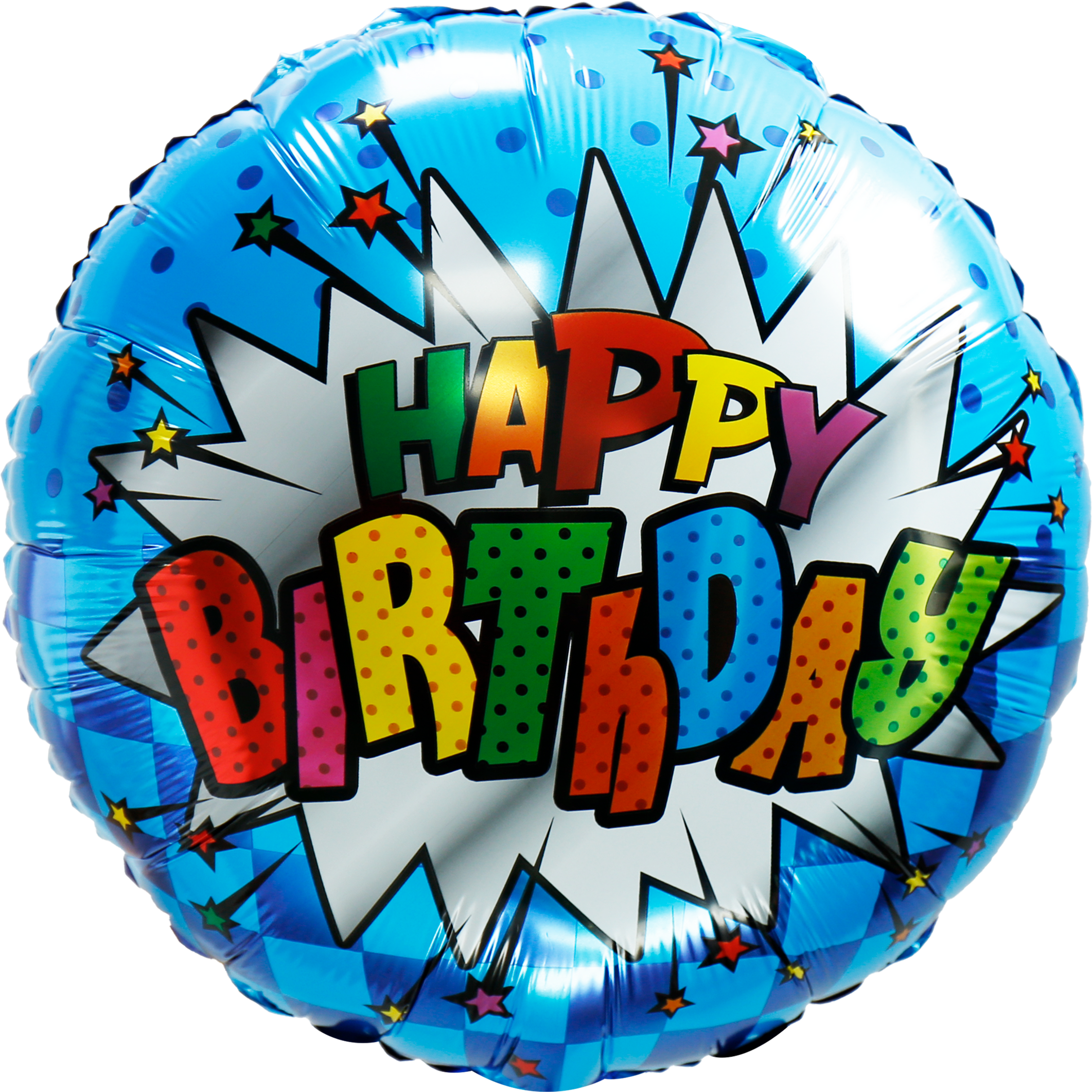 18" Comic Burst Happy Birthday Mylar Balloon