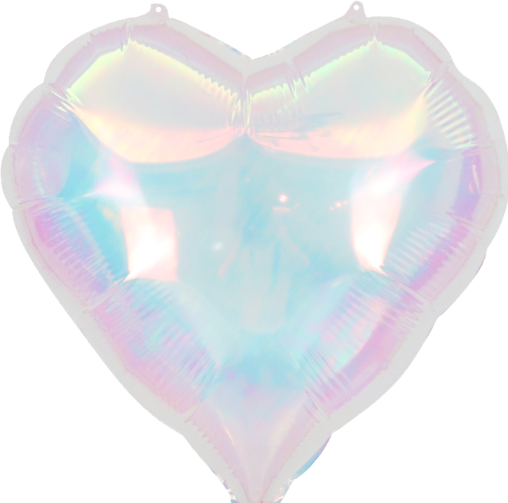 Clear Iridescent Heart 18 Inch