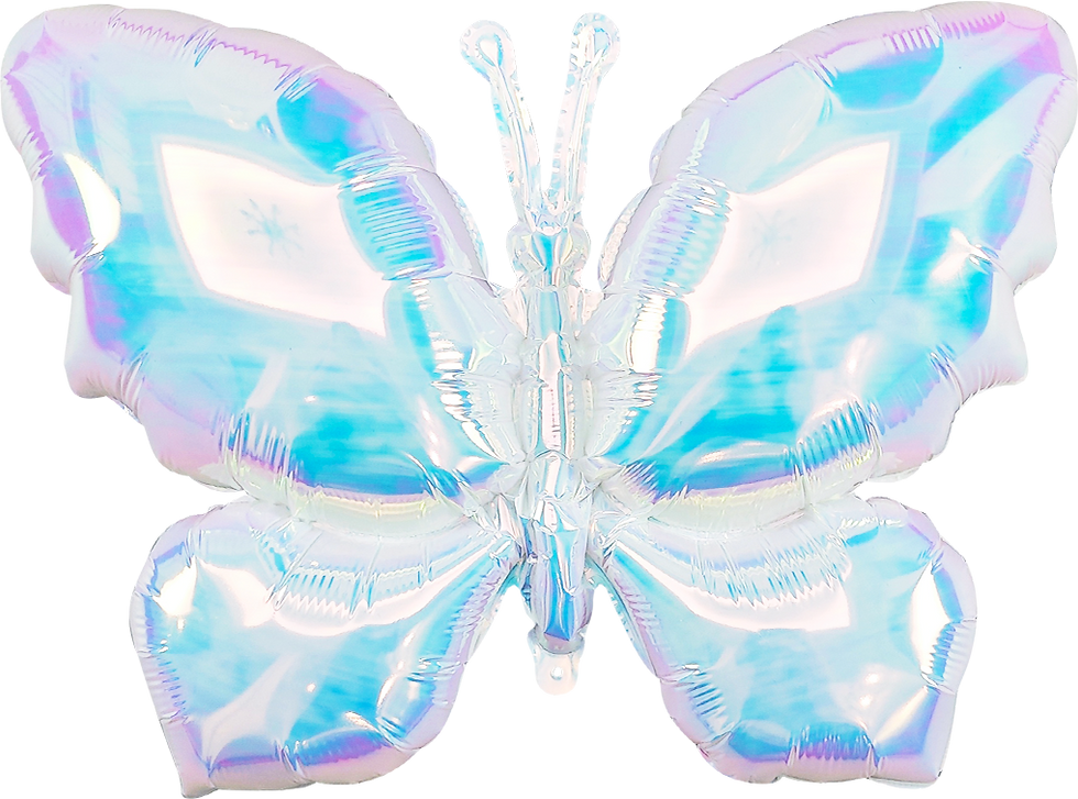 Pearl White Iridescent Butterfly 40 Inch