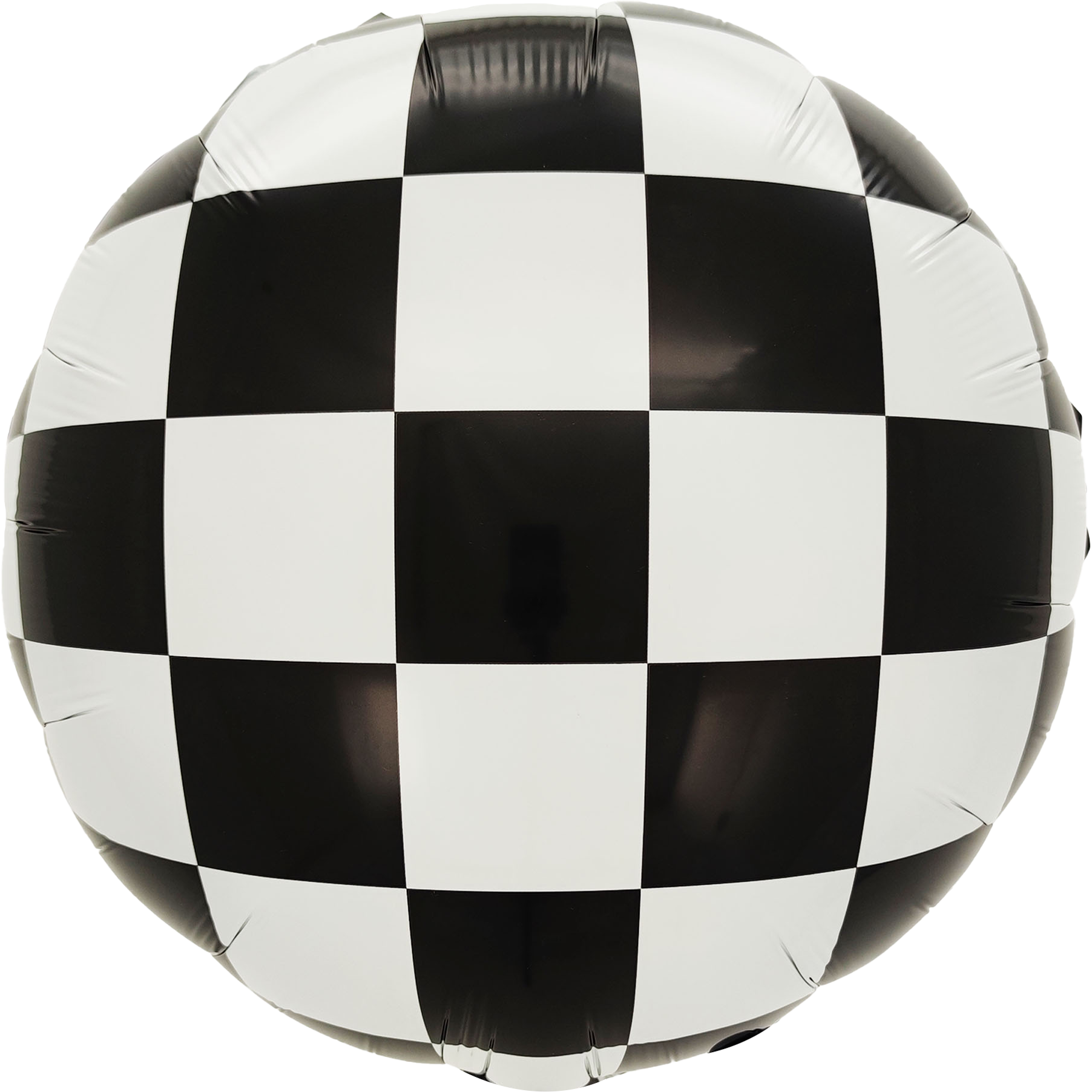 18" Black & White Checkered Mylar Balloon