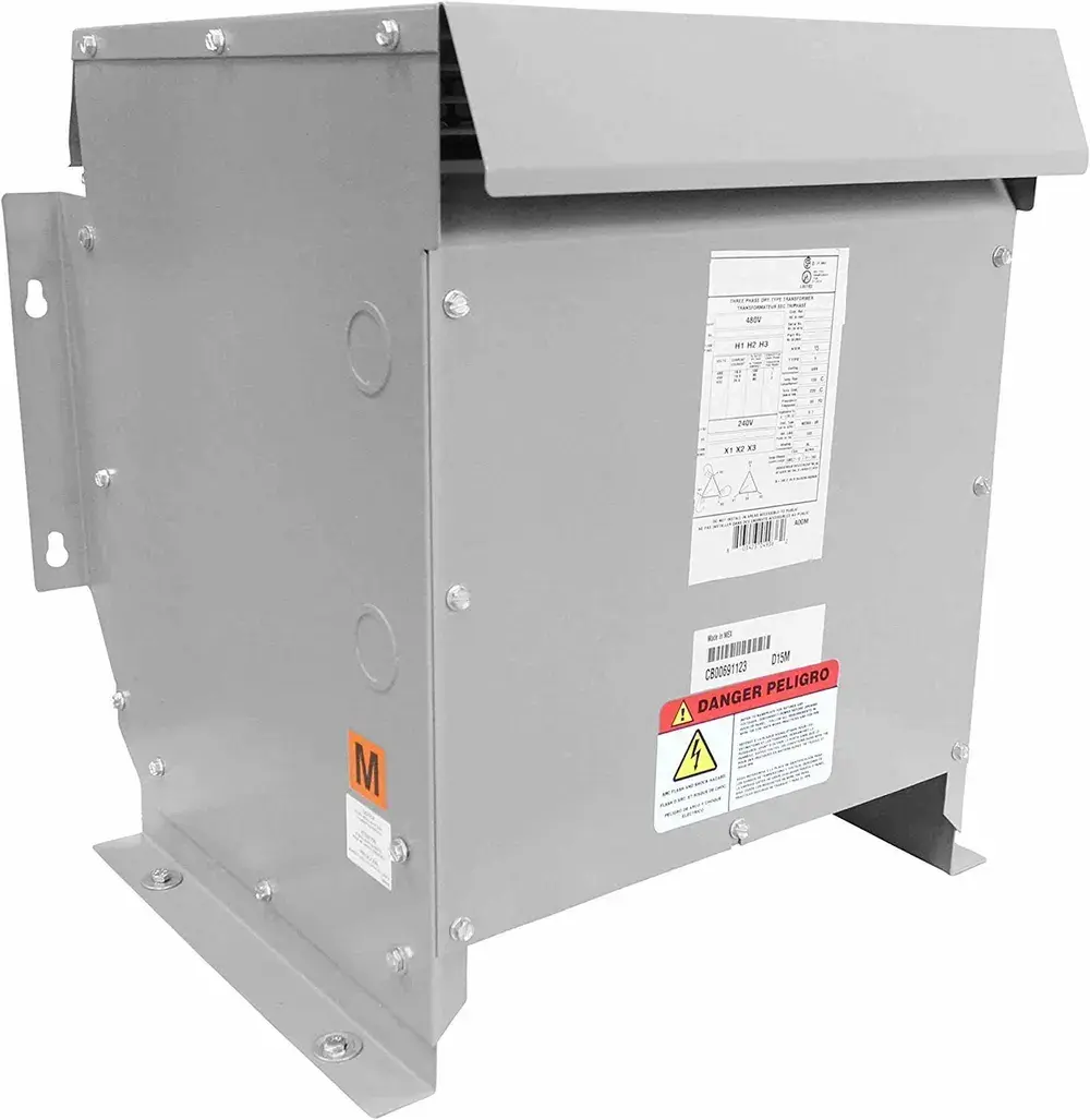 45 kVA three phase step down transformer 480V delta primary to 208Y/120V secondary in NEMA 3R enclosure