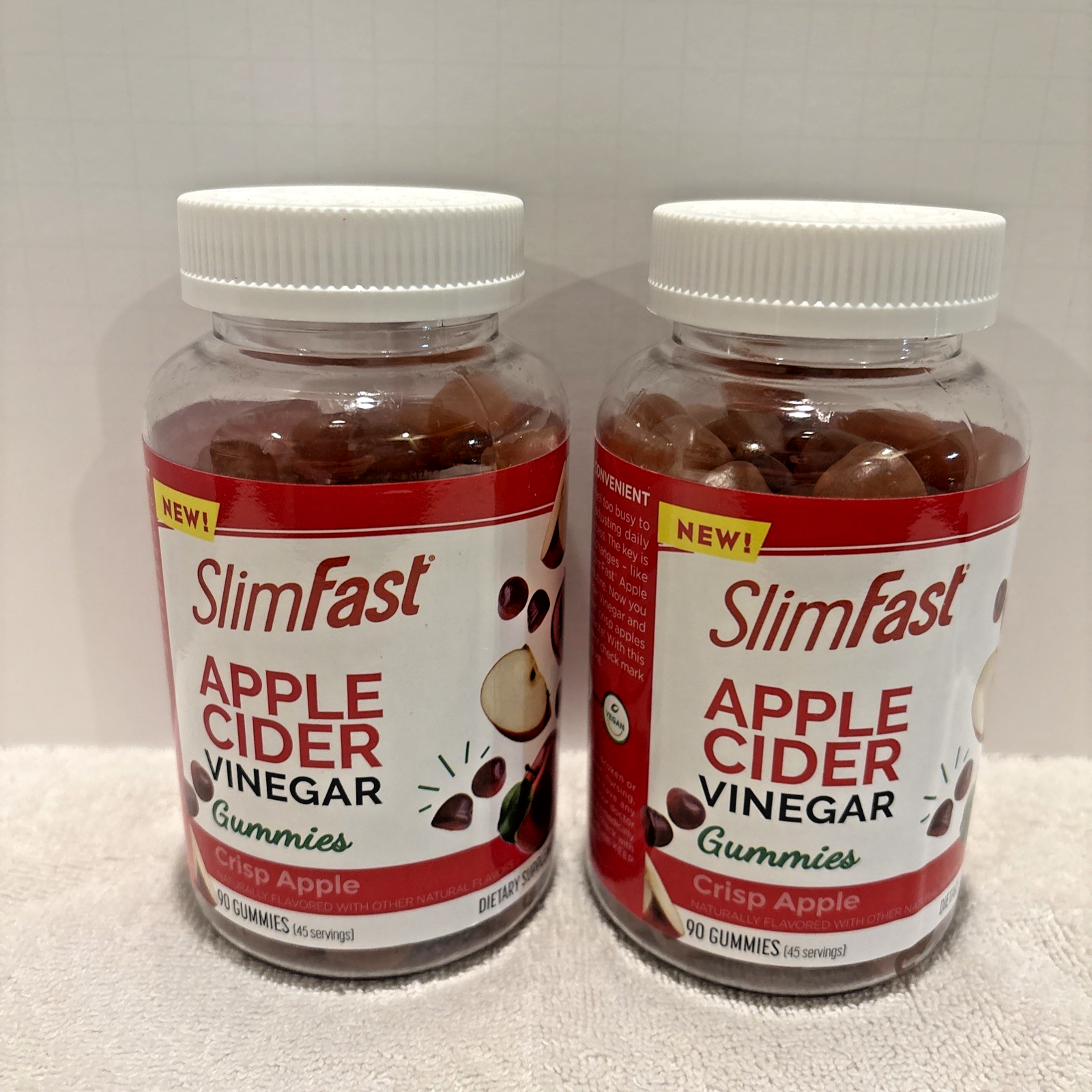 SlimFast Apple Cider Vinegar Gummies, Dietary Supplement with 500mg Organic Appl