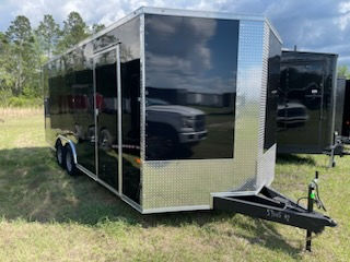 Rock Solid Cargo 8.5x20 enclosed cargo trailer with polycore exterior, semi-screwless design, ATP corners, tandem 5200 lb axles, and heavy-duty ramp door for sale.