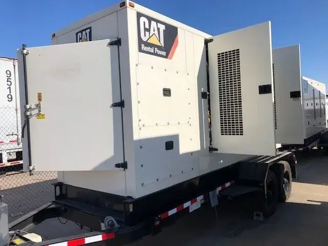 Caterpillar towable mobile generator set on a trailer chassis for job site power