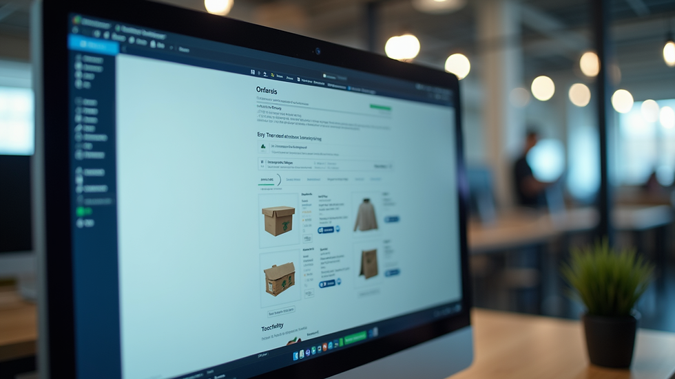 Close-up view of a computer screen showing an easy-to-use wholesale ordering platform