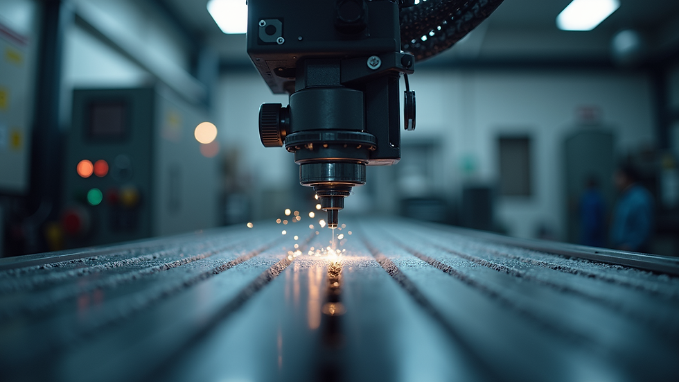 Close-up view of a CNC machine in operation