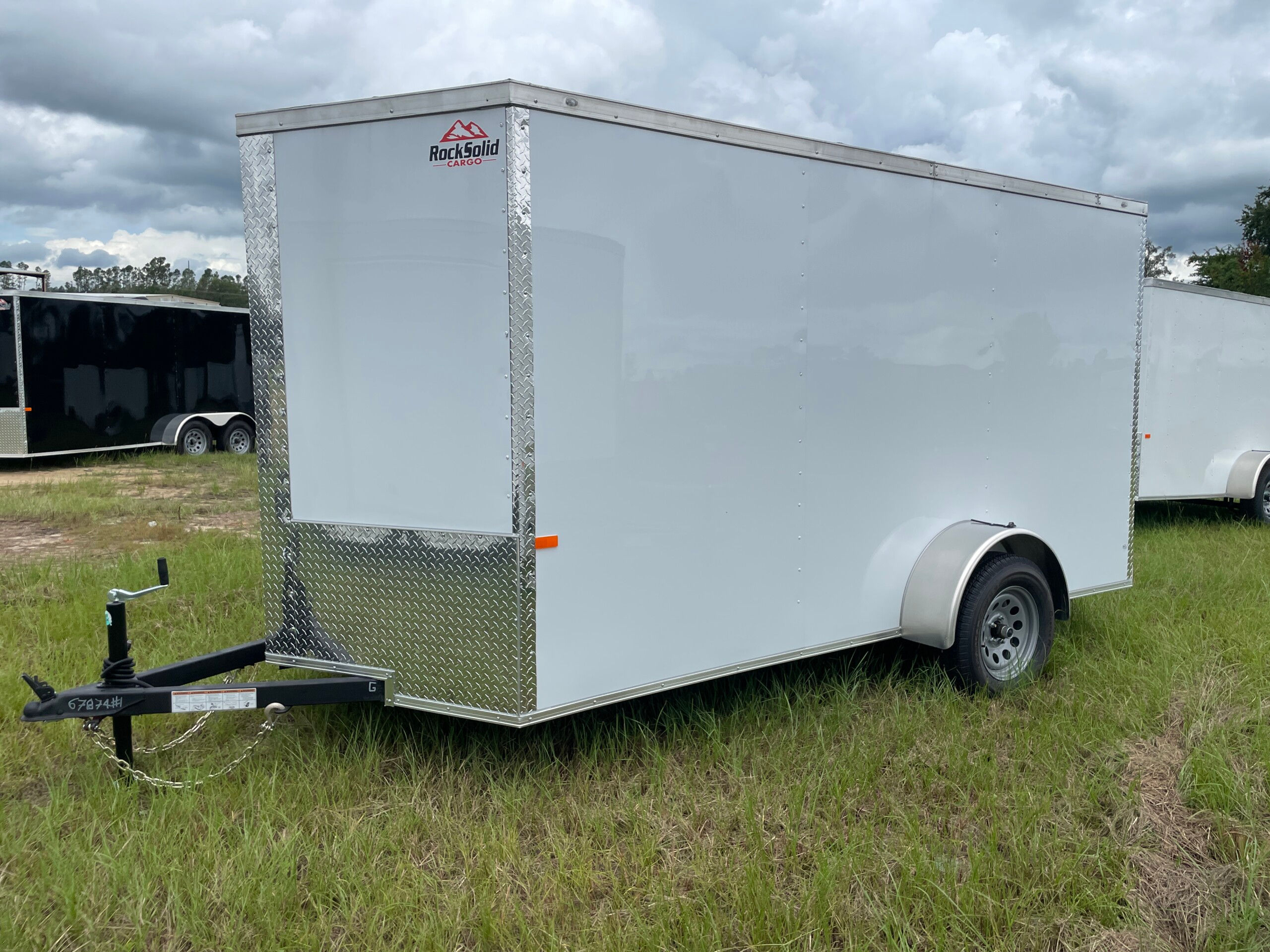 6x12 single axle enclosed cargo trailer white polycore rock solid cargo