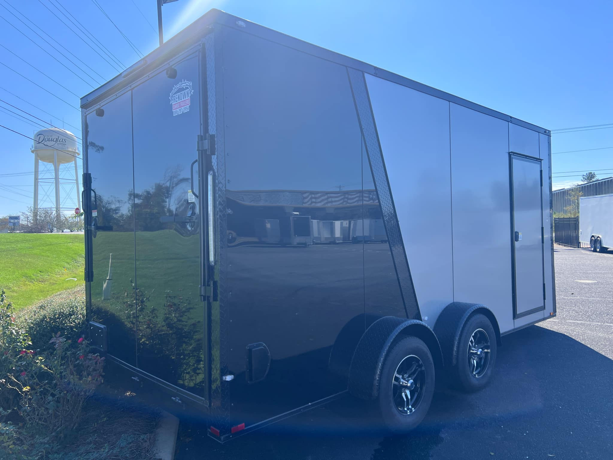 Spartan Cargo 7x14 Silver Frost Blackout enclosed cargo trailer with polycore exterior, torsion axles, blackout package, and screwless exterior for sale.