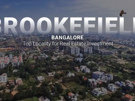 Aerial view of Brookefield, Bangalore showing modern residential apartments, green spaces, and excellent road connectivity — a prime location for owning a Luxury Flat in India.