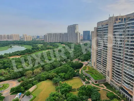 Exterior view of DLF The Magnolias luxury apartment towers in Gurgaon