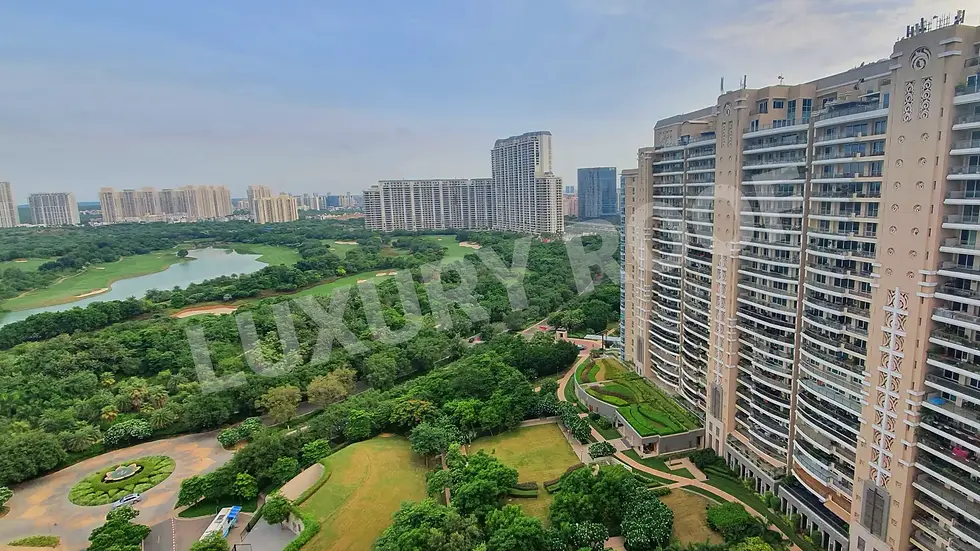 Exterior view of DLF The Magnolias luxury apartment towers in Gurgaon