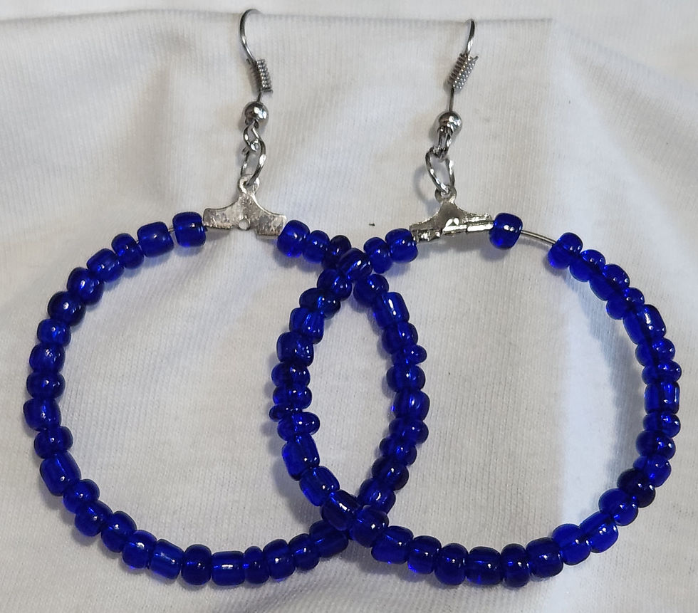 Thumbnail: 1.5" Circular Earrings - Glass beads