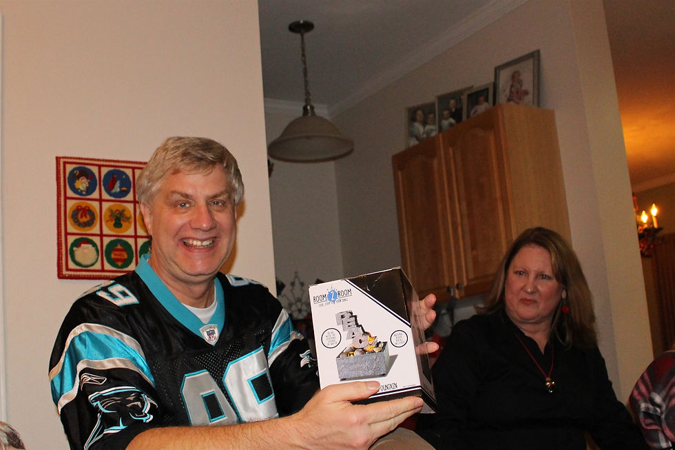 Chris displaying his gift.....