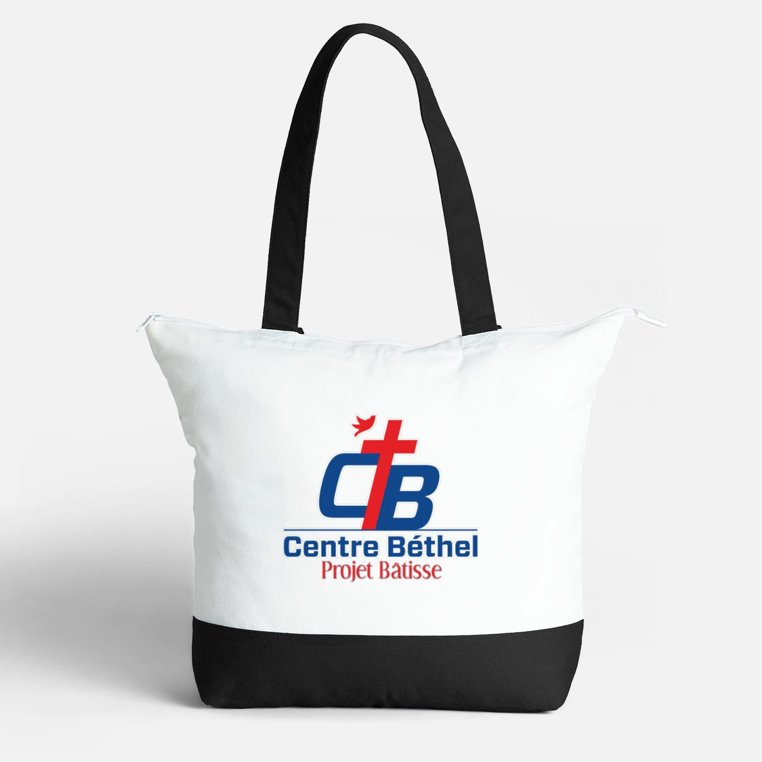 Sac fourre-tout en cotton  avec fermeture à glissière 