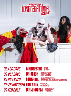 Artwork and tour poster for Fatt Butcher's CONGREGATIONAL