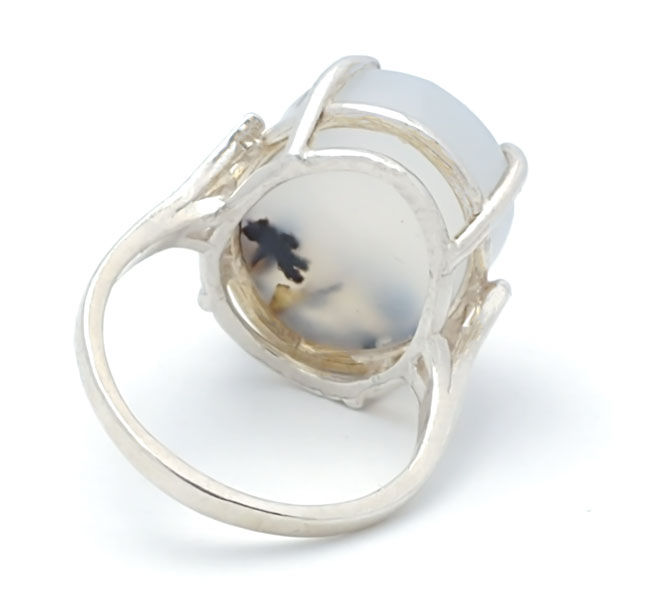 Thumbnail: Montana Dendritic Agate 18x13 MM Ring