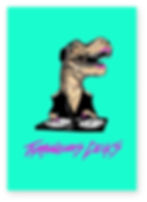 DINOSAUR, DJ, LIPSTICK, PARTY, MUSIC, FUNNY CARD, HOW FUNNY