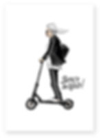 SCOOTER, OLD LADY, COOL GRANDMOTHER, FUNNY CARD, HOW FUNNY