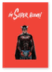 RUDE SUPERHERO STICKING TONGUE OUT, SUPER HORNY FUNNY CARD, HOW FUNNY GREETING CARD