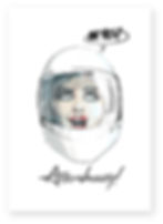 astronaught helmet, sexy women, lipstick, funny card, how funny