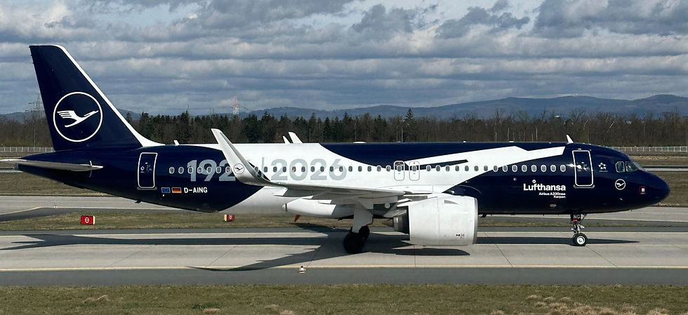 Lufthansa A320 neo in 100 Jahre "Super-Kranich" Jubiläums Lackierung