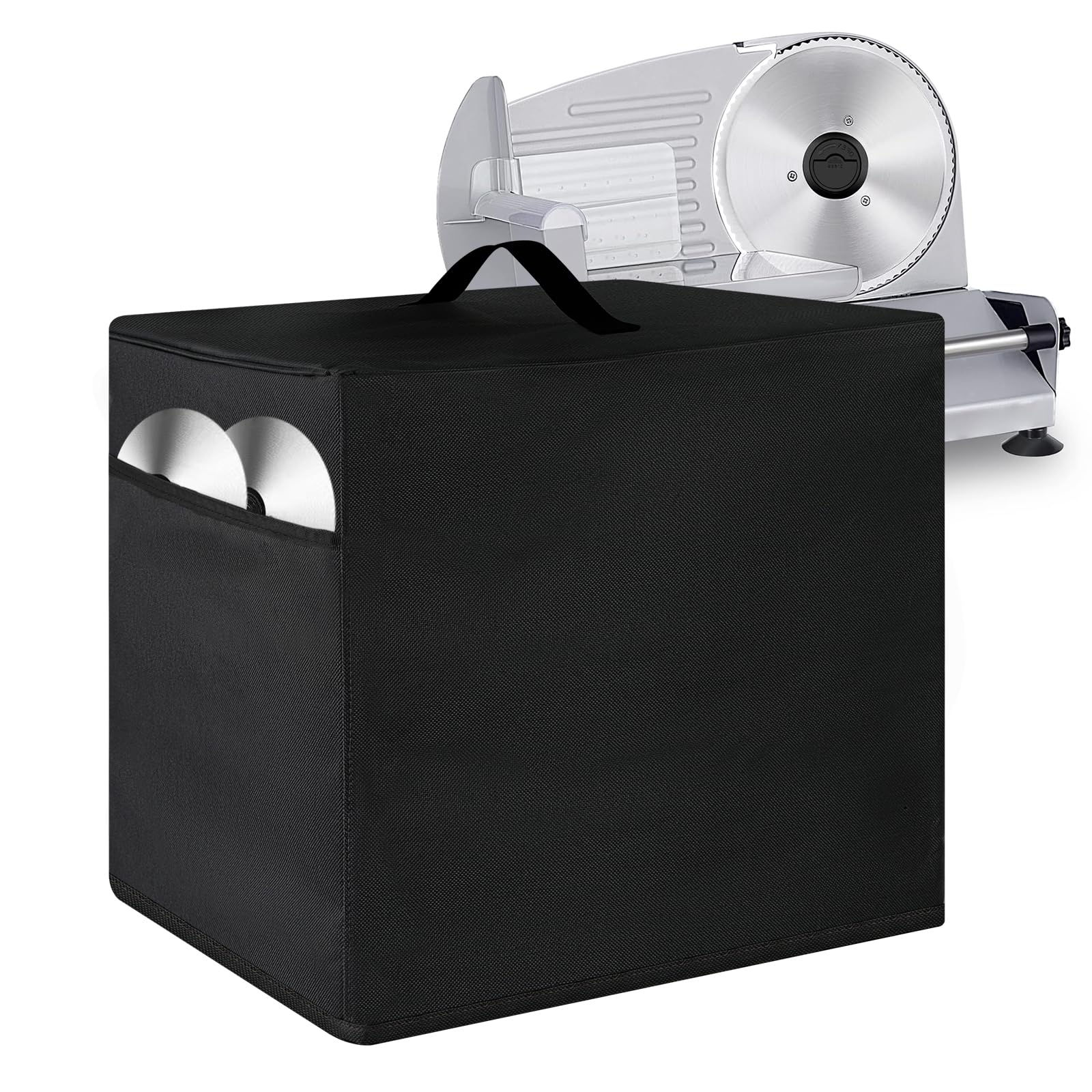 Meat Slicer Dust CoverFood Slicer Coverwith Storage Pockets and Top HandleKitche